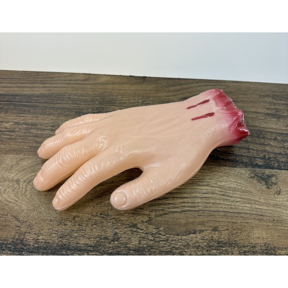 Severed Hand Halloween 8" Molded Plastic Decoration Prop Hollow Bloody